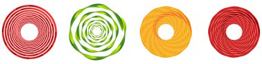 Soyut geometrik çember, halka tasarım elemanı. Dairesel, konsantre daire. Girdap, girdap, sarmal ve girdap şekli, simge, sembol - stok vektör illüstrasyonu, klip- sanat grafikleri