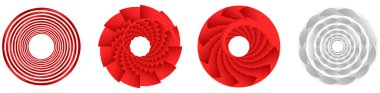 Soyut geometrik çember, halka tasarım elemanı. Dairesel, konsantre daire. Girdap, girdap, sarmal ve girdap şekli, simge, sembol - stok vektör illüstrasyonu, klip- sanat grafikleri