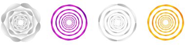 Soyut geometrik çember, halka tasarım elemanı. Dairesel, konsantre daire. Girdap, girdap, sarmal ve girdap şekli, simge, sembol - stok vektör illüstrasyonu, klip- sanat grafikleri