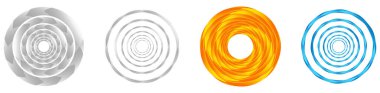 Soyut geometrik çember, halka tasarım elemanı. Dairesel, konsantre daire. Girdap, girdap, sarmal ve girdap şekli, simge, sembol - stok vektör illüstrasyonu, klip- sanat grafikleri