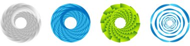 Soyut geometrik çember, halka tasarım elemanı. Dairesel, konsantre daire. Girdap, girdap, sarmal ve girdap şekli, simge, sembol - stok vektör illüstrasyonu, klip- sanat grafikleri