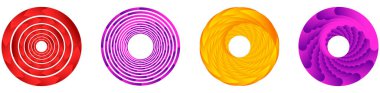 Soyut geometrik çember, halka tasarım elemanı. Dairesel, konsantre daire. Girdap, girdap, sarmal ve girdap şekli, simge, sembol - stok vektör illüstrasyonu, klip- sanat grafikleri