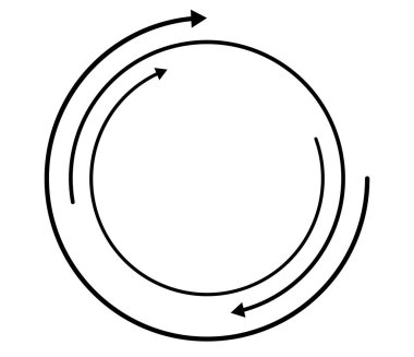 Rastgele dairesel, döngüsel ok elementi. Spiral, spin, dönen oklar - stok vektör illüstrasyonu, klip- sanat grafikleri