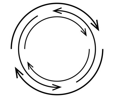 Rastgele dairesel, döngüsel ok elementi. Spiral, spin, dönen oklar - stok vektör illüstrasyonu, klip- sanat grafikleri