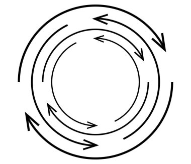 Random circular, cycle arrow element. Spiral, spinning, revolve arrows - stock vector illustration, clip-art graphics clipart