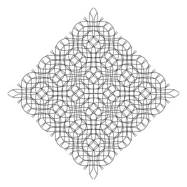 Kesişen çizgileri ve çizgileri olan geometrik dokuma ögesi. Soyut kafes, ızgara, kafes ve pleksus çizimi