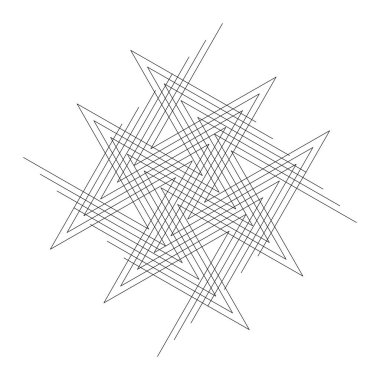 Kesişen çizgileri ve çizgileri olan geometrik dokuma ögesi. Soyut kafes, ızgara, kafes ve pleksus çizimi