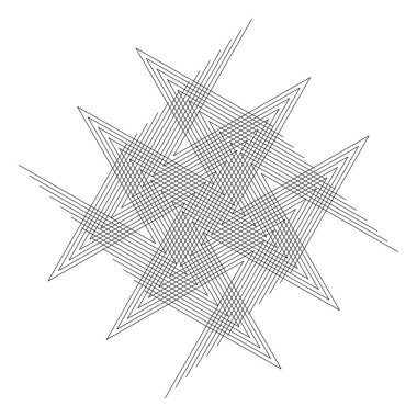 Kesişen çizgileri ve çizgileri olan geometrik dokuma ögesi. Soyut kafes, ızgara, kafes ve pleksus çizimi