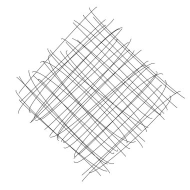 Kesişen çizgileri ve çizgileri olan geometrik dokuma ögesi. Soyut kafes, ızgara, kafes ve pleksus çizimi