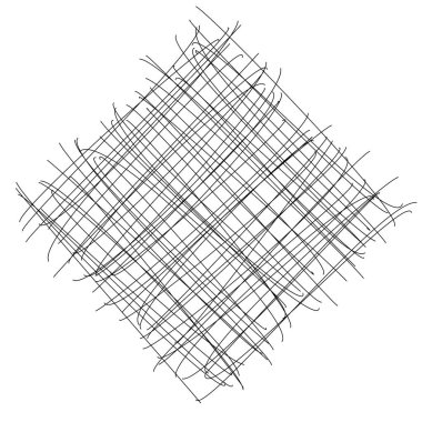 Kesişen çizgileri ve çizgileri olan geometrik dokuma ögesi. Soyut kafes, ızgara, kafes ve pleksus çizimi