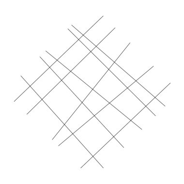 Kesişen çizgileri ve çizgileri olan geometrik dokuma ögesi. Soyut kafes, ızgara, kafes ve pleksus çizimi