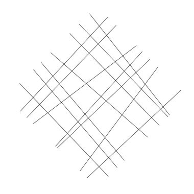 Kesişen çizgileri ve çizgileri olan geometrik dokuma ögesi. Soyut kafes, ızgara, kafes ve pleksus çizimi