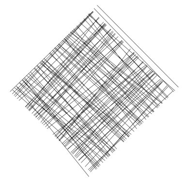 Kesişen çizgileri ve çizgileri olan geometrik dokuma ögesi. Soyut kafes, ızgara, kafes ve pleksus çizimi