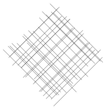 Kesişen çizgileri ve çizgileri olan geometrik dokuma ögesi. Soyut kafes, ızgara, kafes ve pleksus çizimi