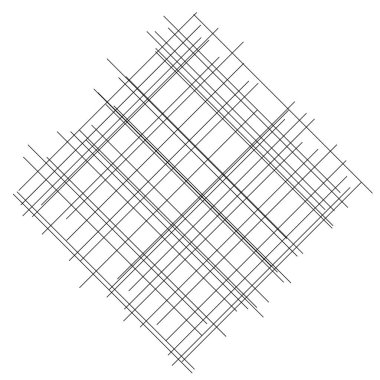 Kesişen çizgileri ve çizgileri olan geometrik dokuma ögesi. Soyut kafes, ızgara, kafes ve pleksus çizimi