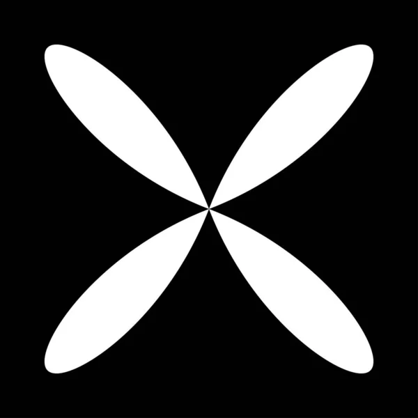 Organiska Former Blomma Kronblad Växt Ikon Symbol — Stock vektor
