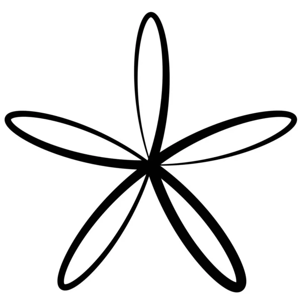 Organic Shapes Flower Petal Plant Icon Symbol — Stock Vector