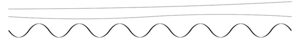 Wellenförmige Winkende Winkende Linien Kurvige Gebogene Fließende Wogende Und Wellenförmige — Stockvektor
