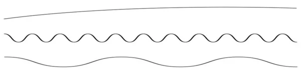 Dalgalı Dalgalı Dalga Çizgileri Eğri Kıvrımlı Dalgalı Dalgalı Çizgi Ayırıcı — Stok Vektör