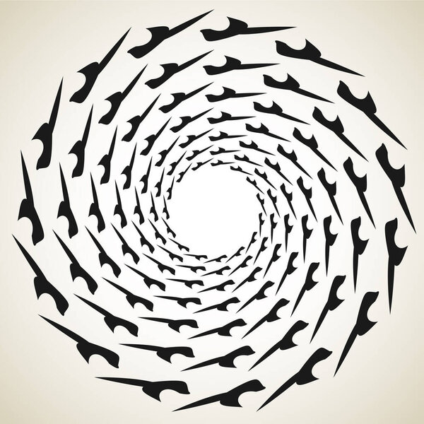 Abstract spiral, swirl, twirl mandala, motif icon