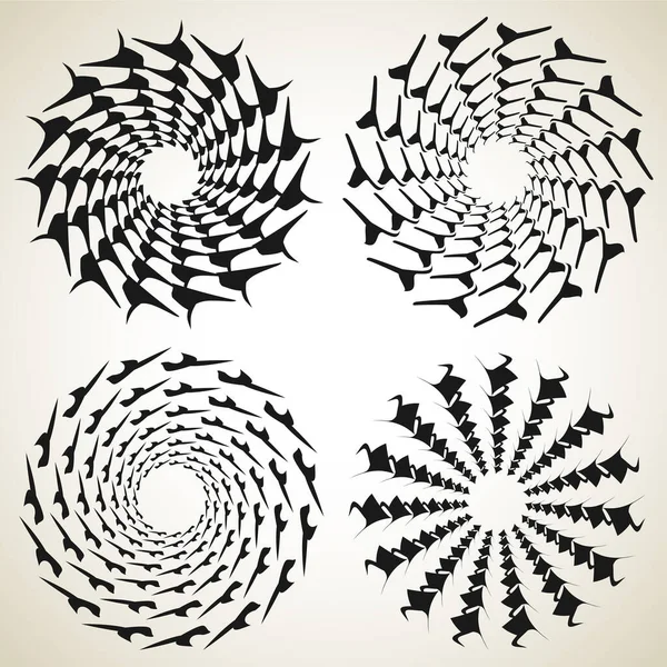 Abstract Spiral Swirl Twirl Mandala Motif Icon — Stock Vector