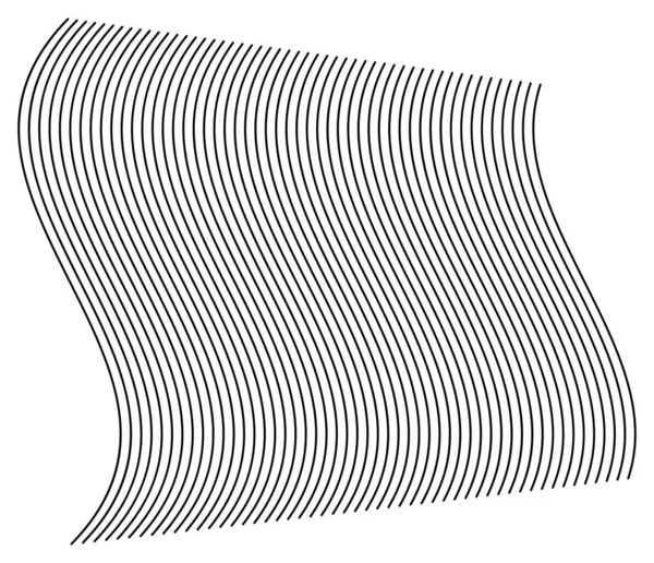 Ondulado Ondulando Curvas Linhas Paralelas Undulate Squiggle Stripes Ilustração Vetor — Vetor de Stock