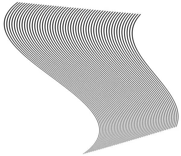 Ondeggianti Ondulate Linee Parallele Sinuose Undulate Strisce Contorte Illustrazione Vettoriale — Vettoriale Stock