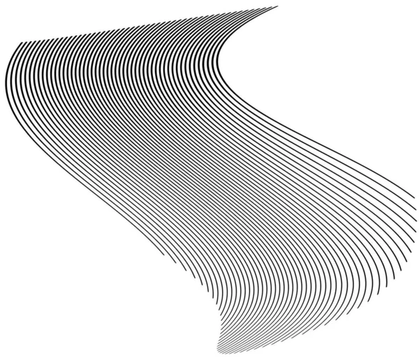 Хвилясті Хвилясті Фігурні Паралельні Лінії Підвісні Смуги Стокова Векторна Ілюстрація — стоковий вектор