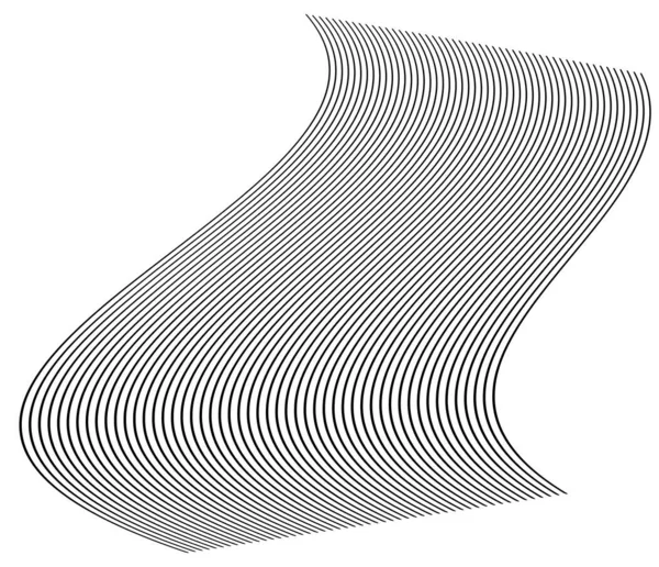 Ondeggianti Ondulate Linee Parallele Sinuose Undulate Strisce Contorte Illustrazione Vettoriale — Vettoriale Stock