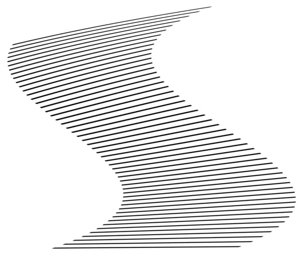 Ondulé Ondulant Des Lignes Parallèles Courbes Undulate Bandes Squiggle Illustration — Image vectorielle