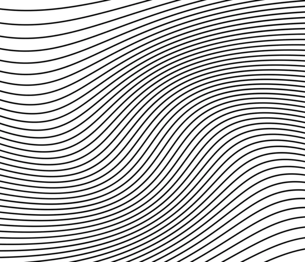 Ondulado Ondeando Curvas Líneas Paralelas Undulate Squiggle Stripes Background Pattern — Vector de stock