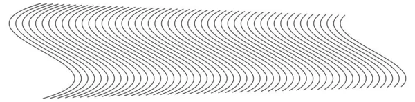 Ondulado Ondulando Curvas Linhas Paralelas Undulate Squiggle Stripes Ilustração Vetor — Vetor de Stock