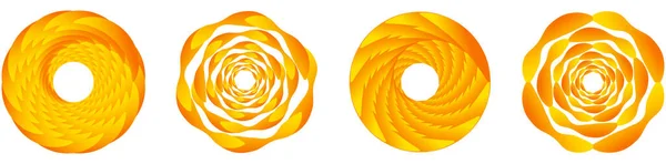 抽象幾何学的サークル リングのデザイン要素 円形で同心円状 渦巻き 渦巻き 渦の形 アイコン シンボル 株式ベクトルイラスト クリップアートグラフィック — ストックベクタ