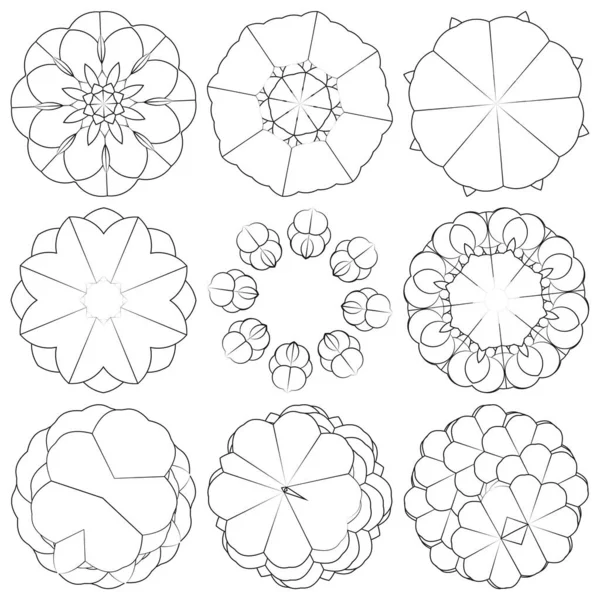 스러운 기하학 모티프 아이콘 Geometric Circle Circle Symbol Illustration Stock — 스톡 벡터