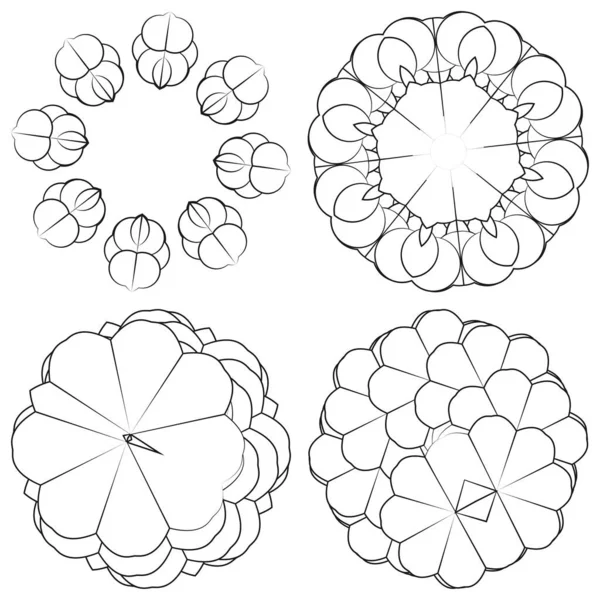 스러운 기하학 모티프 아이콘 Geometric Circle Circle Symbol Illustration Stock — 스톡 벡터