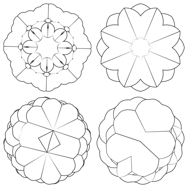 스러운 기하학 모티프 아이콘 Geometric Circle Circle Symbol Illustration Stock — 스톡 벡터