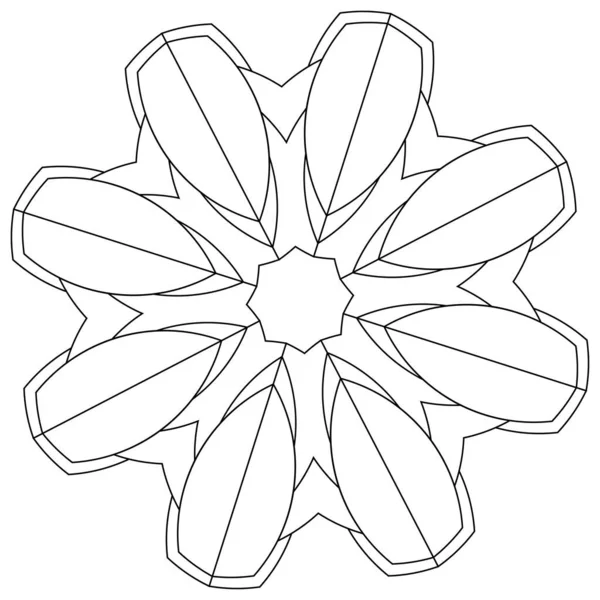 Lotus Géométrie Sacrée Floral Motif Fleurs Icône Circulaire Géométrique Symbole — Image vectorielle