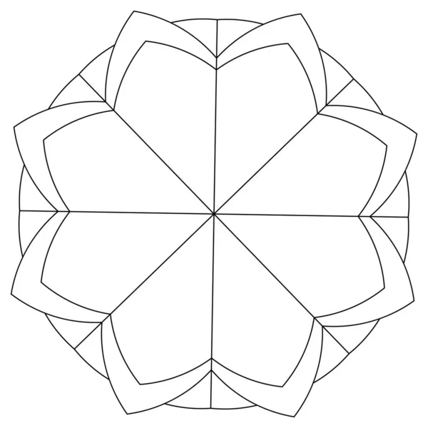 Święta Geometria Lotosu Kwiaty Motyw Kwiatowy Ikona Okrągły Geometryczny Okrągły — Wektor stockowy