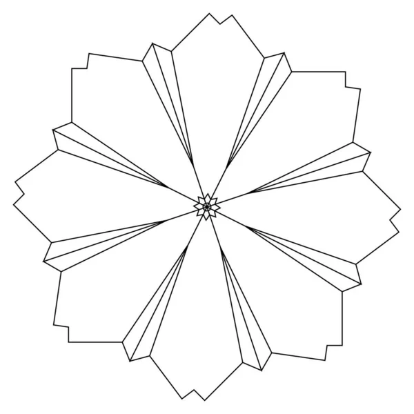Geometria Sagrada Lótus Floral Flor Motivo Ícone Circular Geométrica Símbolo — Vetor de Stock