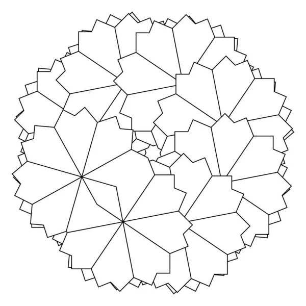神聖な蓮の幾何学 花のモチーフ アイコン 幾何学的円 円記号 イラスト — ストックベクタ