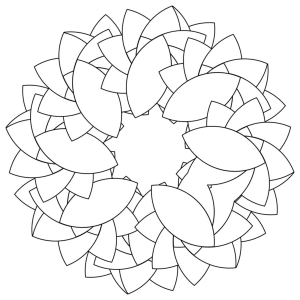 Geometría Sagrada Loto Floral Motivo Floral Icono Circular Geométrica Símbolo — Vector de stock