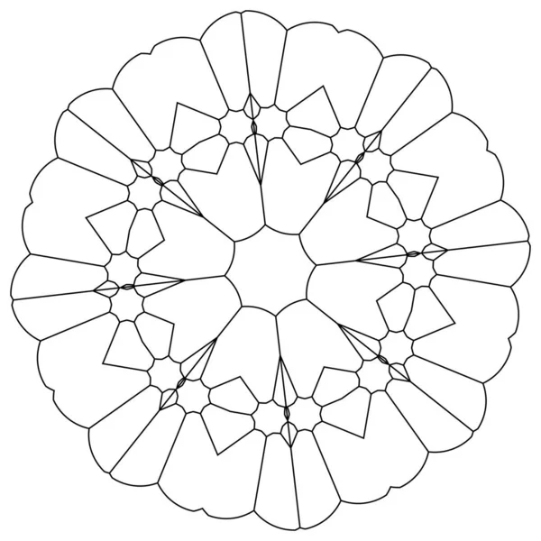 Geometri Suci Teratai Bunga Motif Bunga Ikon Geometric Circular Circle - Stok Vektor