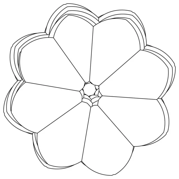 Geometria Sagrada Lótus Floral Flor Motivo Ícone Circular Geométrica Símbolo — Vetor de Stock