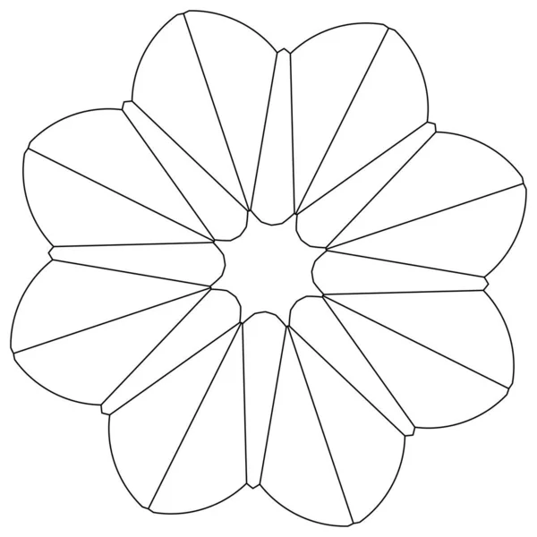 Geometría Sagrada Loto Floral Motivo Floral Icono Circular Geométrica Símbolo — Archivo Imágenes Vectoriales