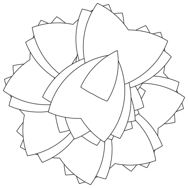 Geometría Sagrada Loto Floral Motivo Floral Icono Circular Geométrica Símbolo — Vector de stock