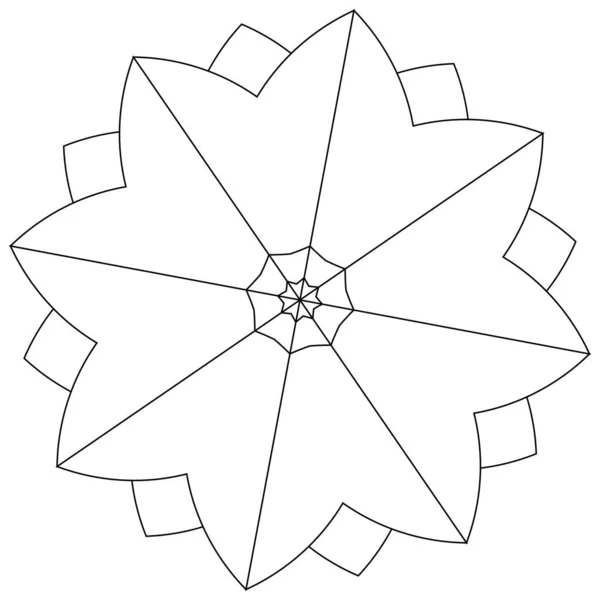 Heilige Geometrie Lotus Bloemen Bloemmotief Icoon Geometrische Cirkel Cirkel Symbool — Stockvector