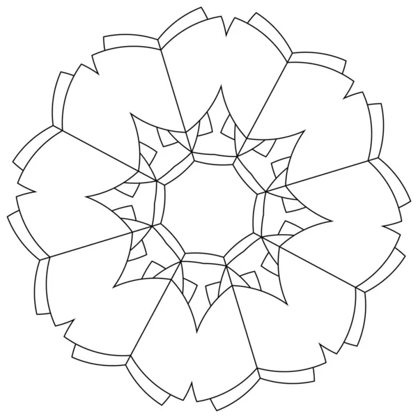 Szent Geometria Lótusz Virágos Virág Motívum Ikon Geometrikus Kör Alakú — Stock Vector