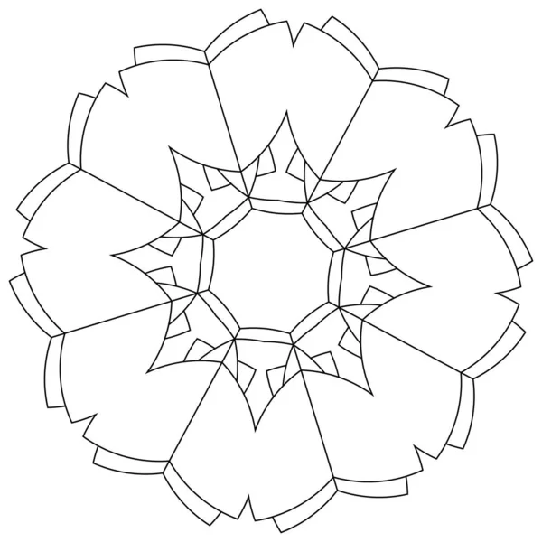 Geometría Sagrada Loto Floral Motivo Floral Icono Circular Geométrica Símbolo — Vector de stock