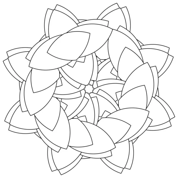 Geometría Sagrada Loto Floral Motivo Floral Icono Circular Geométrica Símbolo — Vector de stock