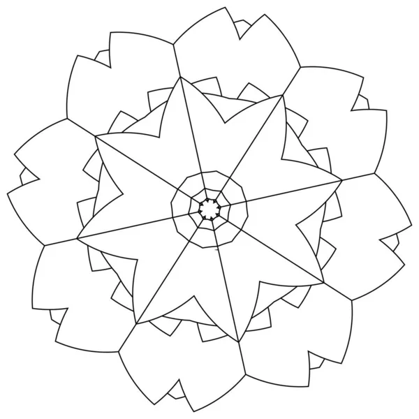 Ιερή Γεωμετρία Λωτού Floral Λουλούδι Μοτίβο Εικόνα Γεωμετρική Κυκλική Σύμβολο — Διανυσματικό Αρχείο